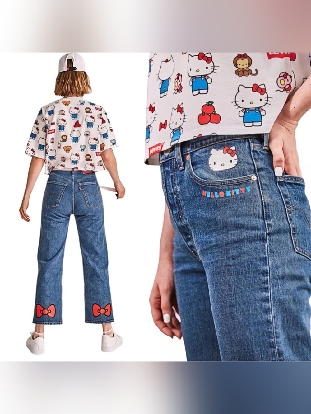 Levi's x Hello Kitty Ribcage Straight Ankle Jeans Size 27